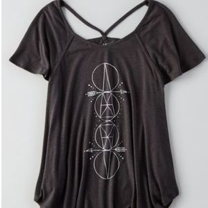 American Eagle Graphic Jegging T-Shirt-Arrow Grey